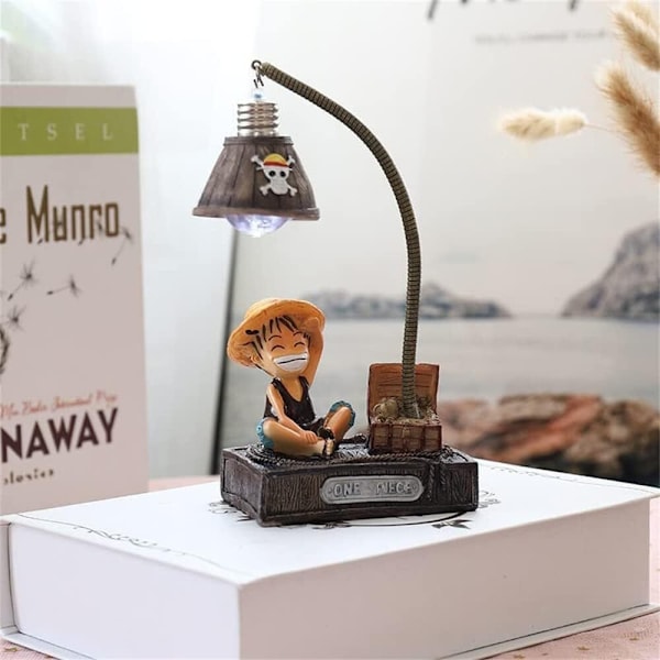 Anime One Piece Lampe Luffy Nattlys for Barn Voksne Bursdagsgaver, Skrivebordslampe