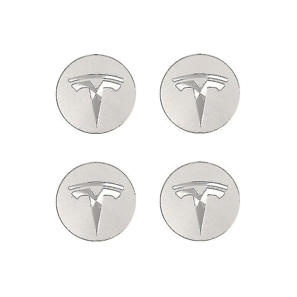 Tesla Model 3/x/s/y Navkapselskruv Navkapsel Dekorationsskydd Modificeringstilbehør Sølv (FMY)