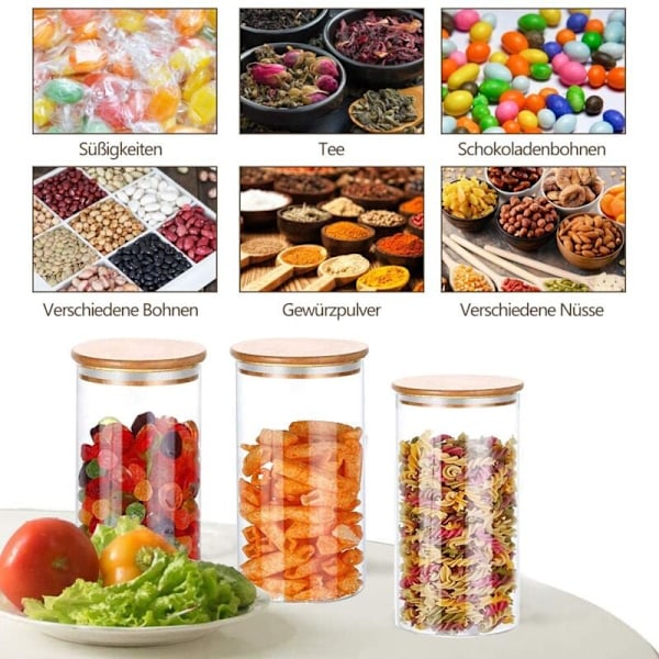 12-pack 120 ml Kryddburkar i Glas med Bambulock, för Örter/Te/Kryddor