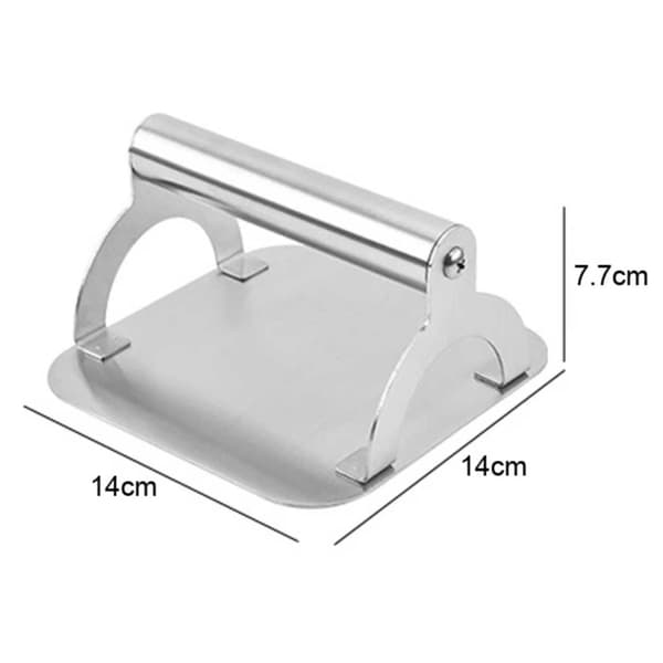 Smashjern 100% rustfritt stål - Hamburgerpresse for grill og komfyr silver