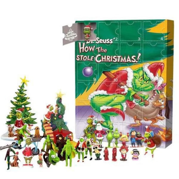 2023 Vihreä Karvainen Grinch Joulukalenteri Sokkoboxilla F