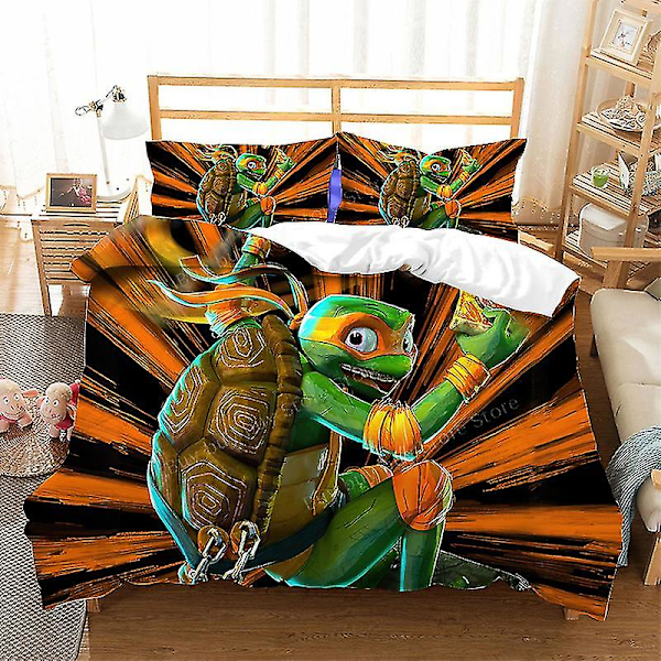 2023 Teenage Mutant Ninja Turtles Ny film Sängkläder Set Örngott Set Barn Anime Rum Inredning Cover Present T-04 AU Single-140x210cm