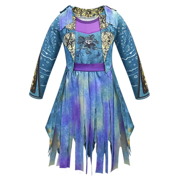 Descendants 3 Flickor Halloween Cosplay Jumpsuits Handskar 140