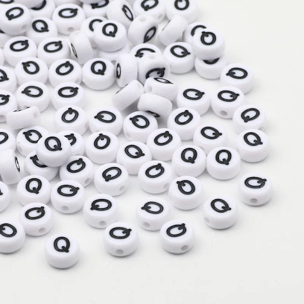 7x4mm Akryl Alfabet Bogstav Perler til DIY Smykkefremstilling 50/100/200 stk. [ZHE] Q