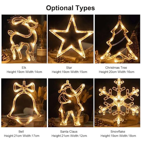 Sugkopp LED Julbelysning Batteridriven hängande fönsterlampa 2931 Fyndiq