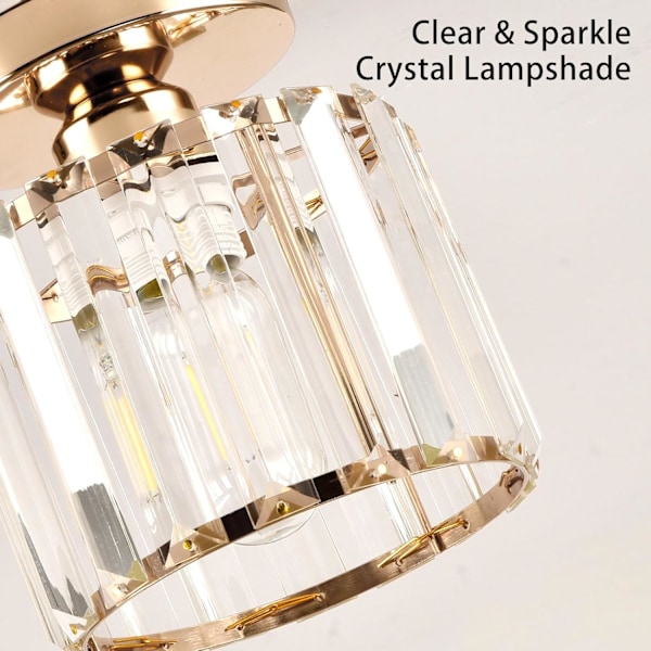 Liten krystall lysekrone, gull lysekrone moderne LED taklampe hengende...
