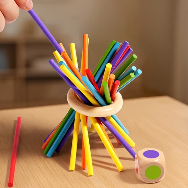 Trepinnespill for familiekos og hjerneutvikling New Pull Stick Toy