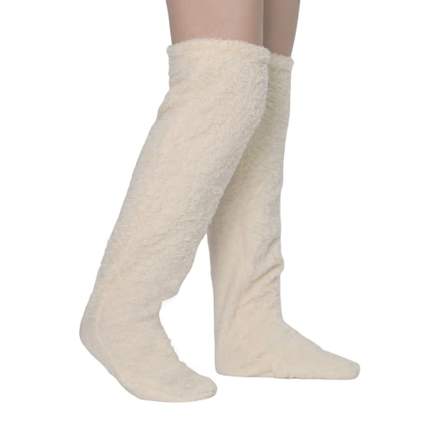 Snuggs Strikkede Knæstrømper med Snuggle Paws Mønster off white size