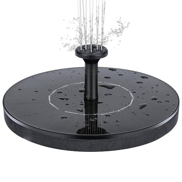 Solar Powered Water Fountain 13 cm Black