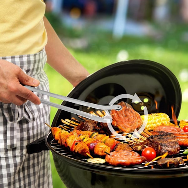 Grilltang for BBQ-pølser, 3-pakks kjøkkenpølser i rustfritt stål med lange håndtak, BBQ-pølsetang, vendtang for BBQ-pølser 1pc