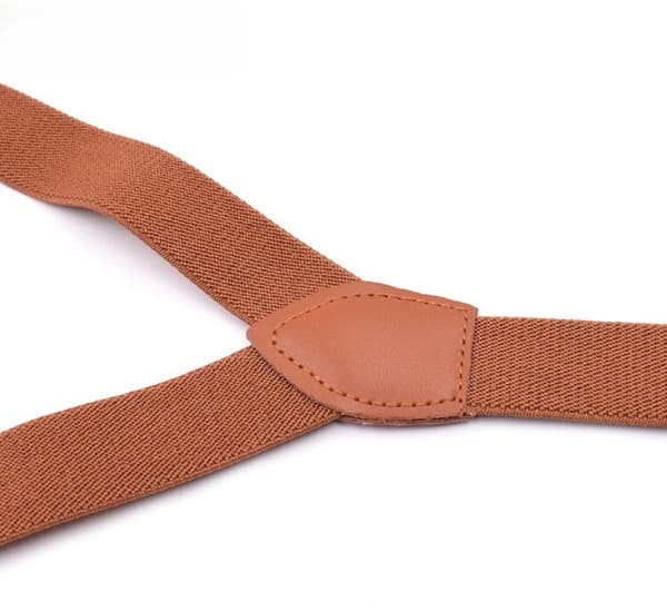 Seler 2,5 cm retro Y-form 3 bronzeklemmer, elastisk justerbar 140-190 cm sort