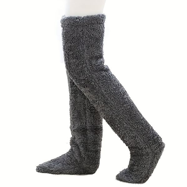 Koselige knestrømper med potedesign Smoky Gray size