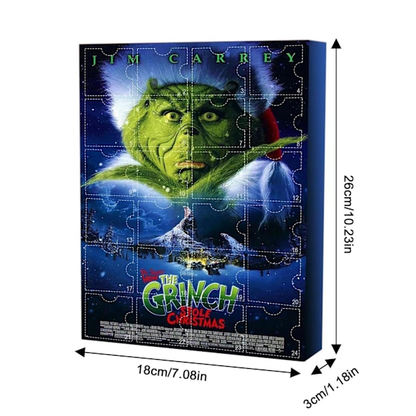 2023 Vihreä Karvainen Grinch Joulukalenteri Sokkoboxilla F