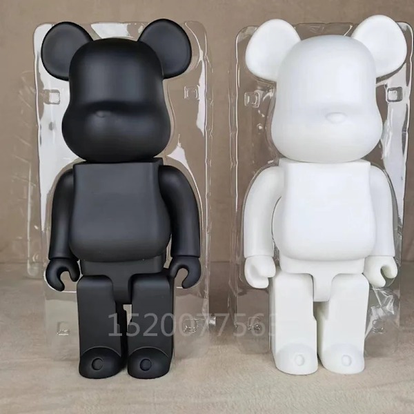 400 % højkvalitets sort hvid bjørneklods DIY-samling 28 cm Galaxy Painting Bear 3D-model Mini Brick Figurlegetøj green