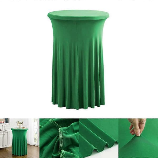 [LCS] 60 x 110 cm Elegant Round Cocktail Table Cover for Business Events Solid Color Stretch Skirt Tablecloth