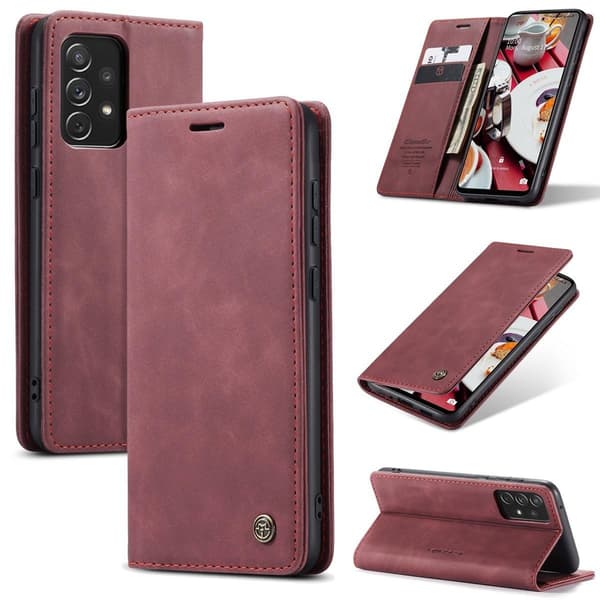 Læder Flip Wallet Cover med Stand til Samsung A41[ZHE] påfågelblå