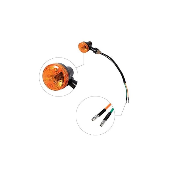 4 stk motorcykelblinklys i ABS-plast til KLR 650, 12 V, universelle blinklys med pære (orange)