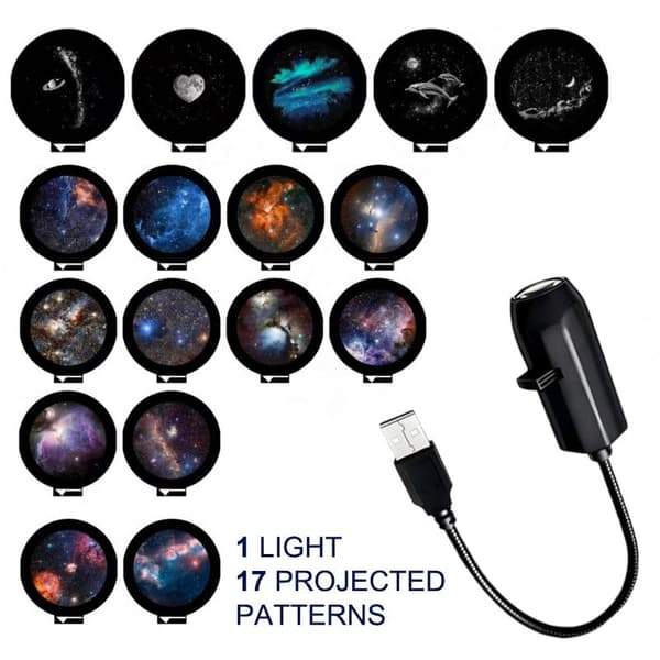 USB-projektorlampe Natlampe Roterbare scener Projektor Til