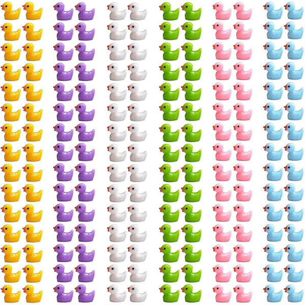 Mini-ænder, små gummianker, gul and, Miniatyr dyr, 50 stk Grön 100st grønn 100 stk