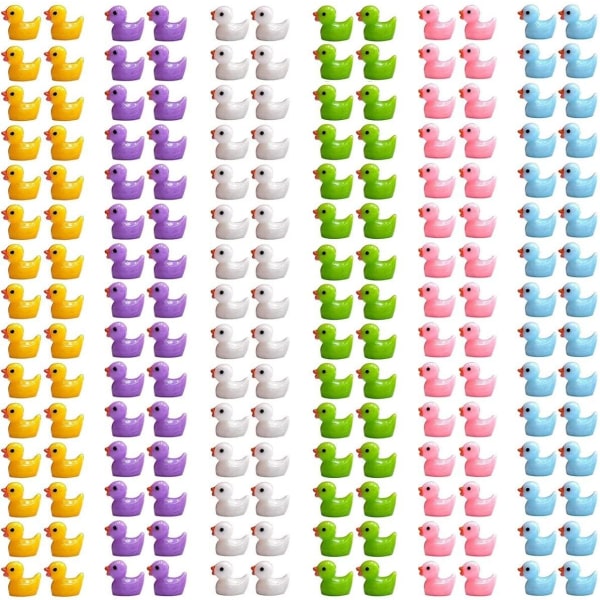 Mini-ankor, små gummiankor, gul anka, Miniatyr djur, 50 st 100st Slumpmässig färg 100 stk tilfeldig farge