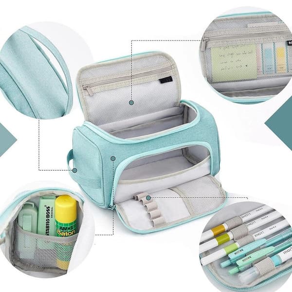 Large Capacity Pencil Case, 3-Layer Storage Design, Multifunctional Pencil Pouch for Students, Practical School Supplies Storage, Perfect for School