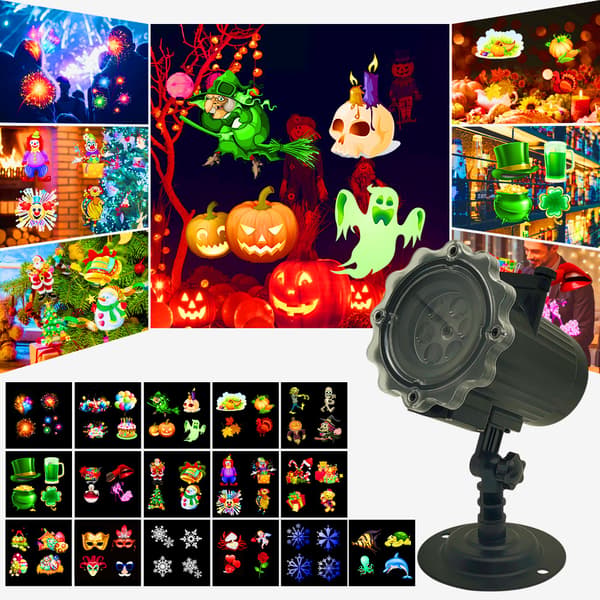 64 Patterns Halloween Christmas Outdoor Projector with Remote Control and Timer, Waterproof Projection Lamp for New Year 2026 Party