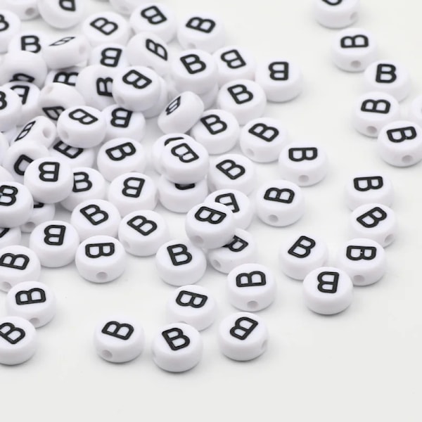 7x4mm Akryl Alfabet Bogstav Perler til DIY Smykkefremstilling 50/100/200 stk. [ZHE] C