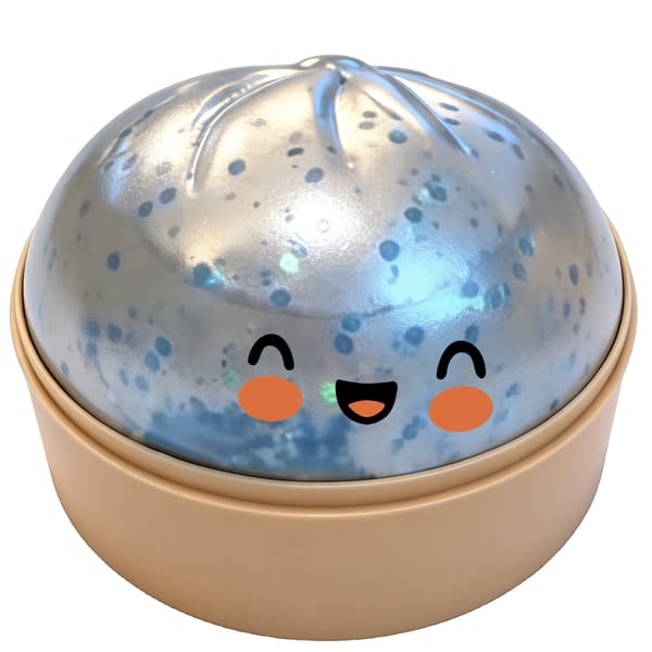 Pehmeä ja hauska pullan puristuslelu lapsille ja aikuisille Blue Glitter