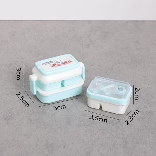 1 sett Mini 2-lags dukkehus Bento-boks for dukke late som lek Min
