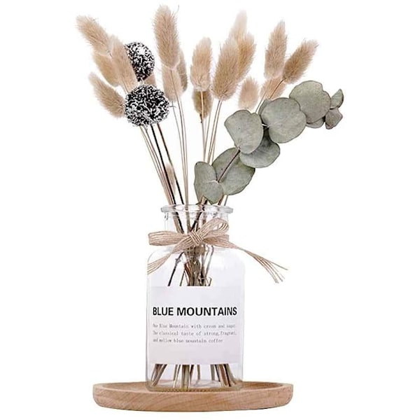 Tørrede Blomsterbuketter med Kogler og Egern, Naturlige Tørrede Blomster