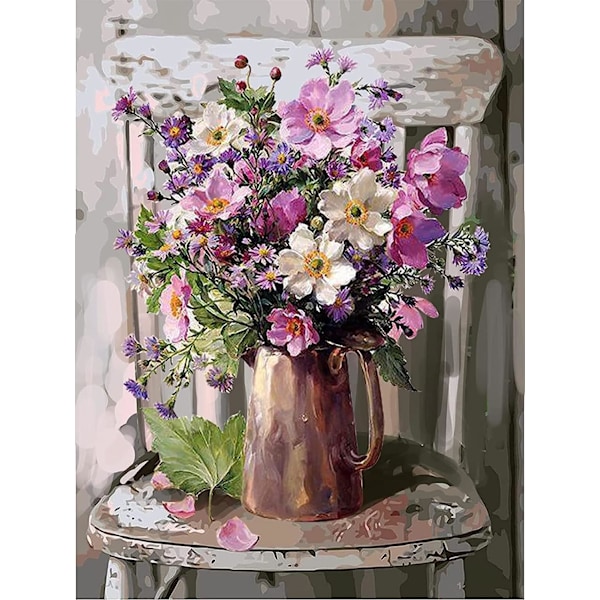 (30 × 40 cm, Blomma I) DIY-timanttimaalaus, Kukat 5d Timantti P