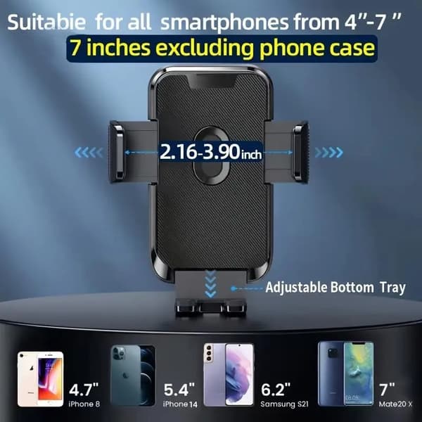 Biltelefonholder 360 Graders Roterende Bil Luftventilfeste for iPhone og Android Smarttelefoner