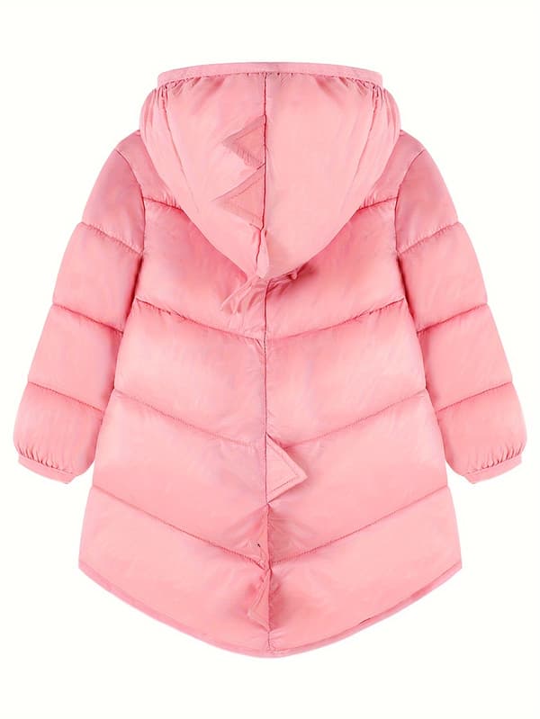 Vindtät pufferjacka med dinosauriedesign för barn 5-6Y Pink Red