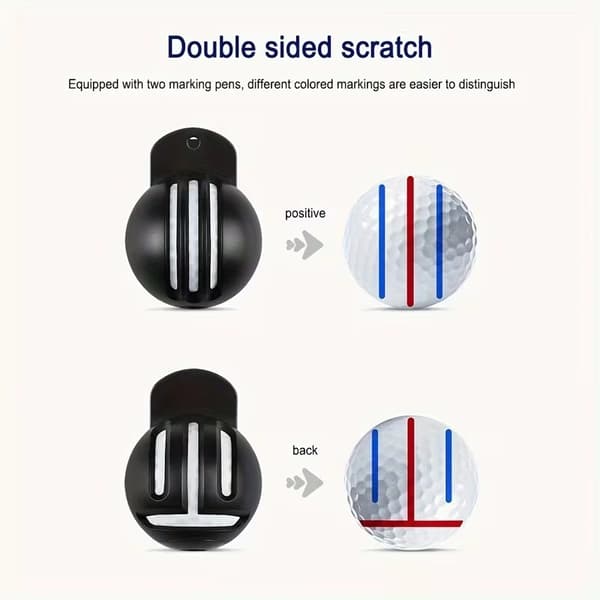 Golfbold Liner Markeringsskabelonsæt – 3-delt Justeringsværktøj med 2 Penne, Clip-On Design til DIY Præcisionsmarkering
