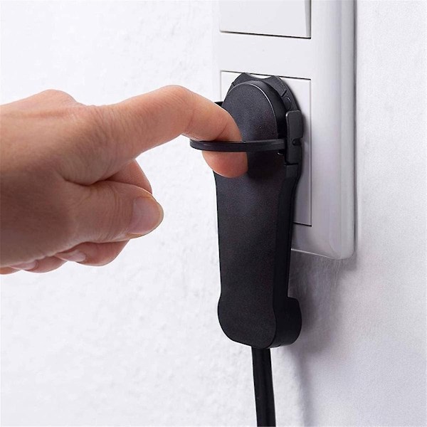 2 stk. Sorte Schuko Vinklede Stikpropper, Schuko Flad Stikprop 250 V (16 A), Schuko Stikprop, Schuko Flad Stikprop, EU-Stikprop - WELLNGS
