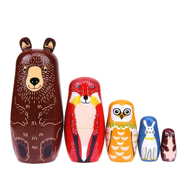 Russiske dukker / Matryoshka - Babushka-dukke - Dyr multifärg multicolor
