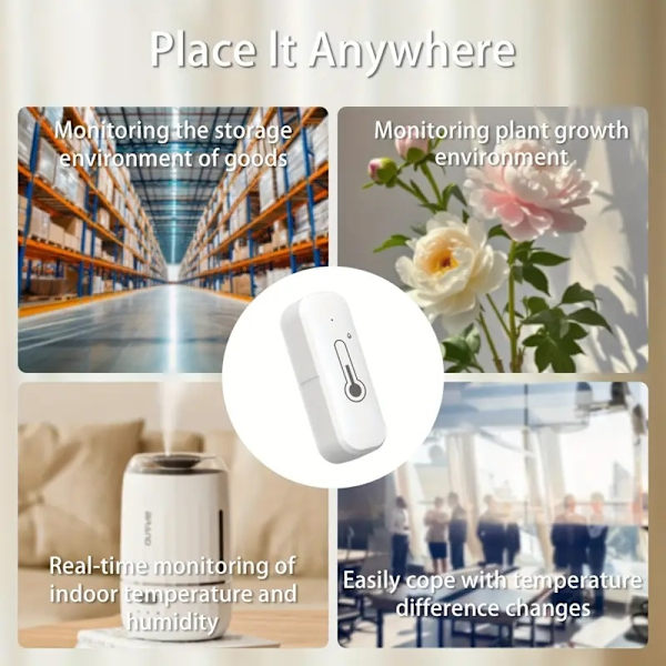 Smart WiFi Termometer & Hygrometer 4-pack med App-varningar[ZHE]