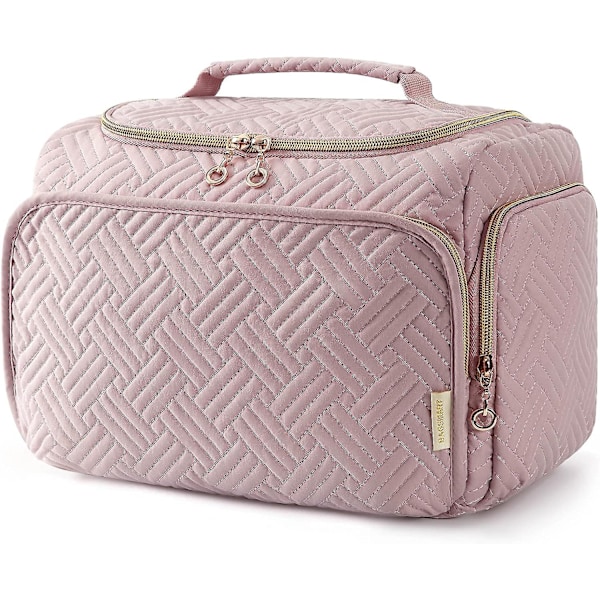 Resenecessär, Stor Bred Öppen Resenecessär, Sminkväska med Handtag Rosa[ch] Pink Medium