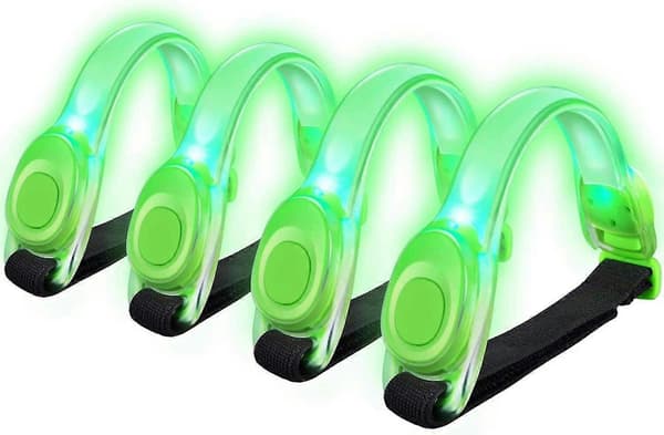 4-pakning LED-armbånd med refleks - for løping og jogging Green