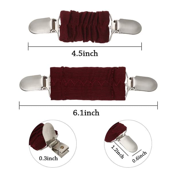 2 stk elastiske klesklemmer for å stramme kjolen 2pcs white