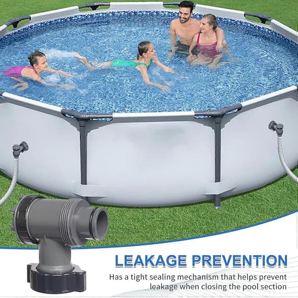 Indløbs-/udløbsventil kompatibel med Coleman, Intex, Bestway, reservedele til poolpumpe, til 38 mm slange
