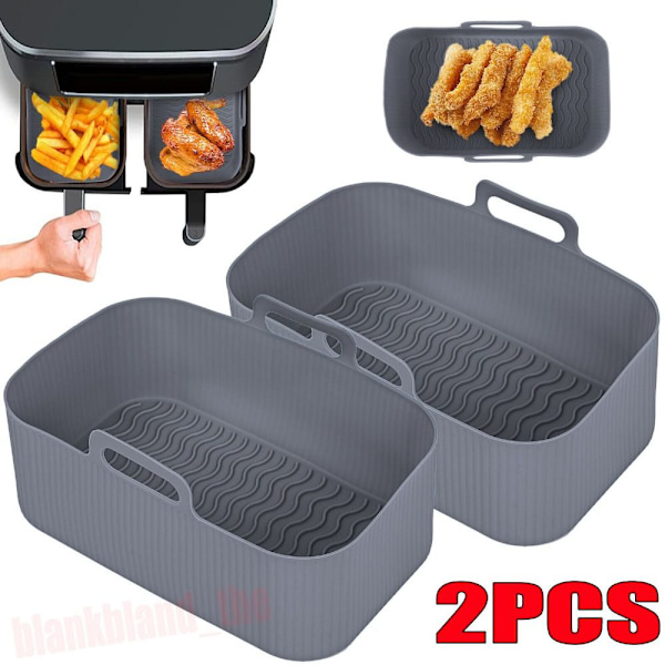 2 kpl silikonvuoka BBQ-lautanen Sopii NINJA Air Fryerille blue