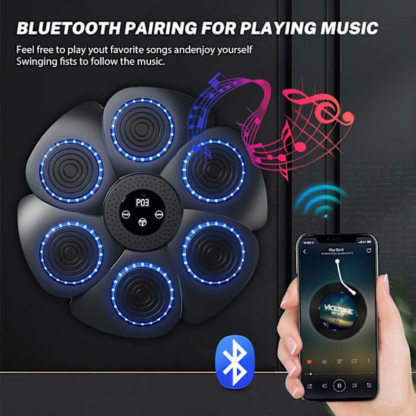 Smart Bluetooth Boxningssäck med Handskar - Justerbar Hastighet & Timer för Alla Åldrar[ZHE]