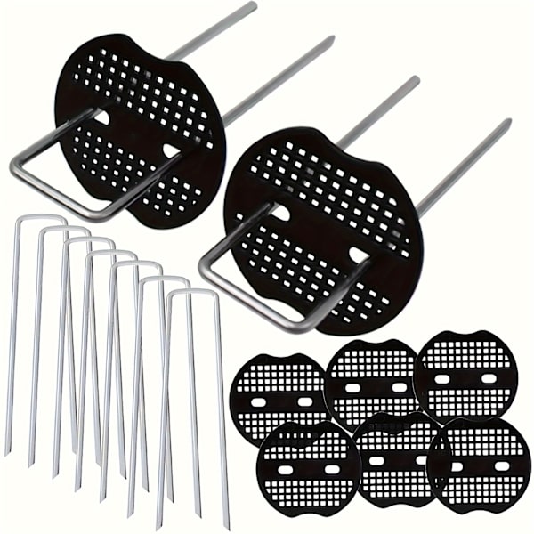 200-pack galvaniserade U-formade tältpinnar med brickor 100Pcs
