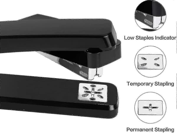 Swing Arm Stapler, 25 Sheet Capacity, 360 Degree Rotating Desk Staplers For Brochure Or Bookbinding