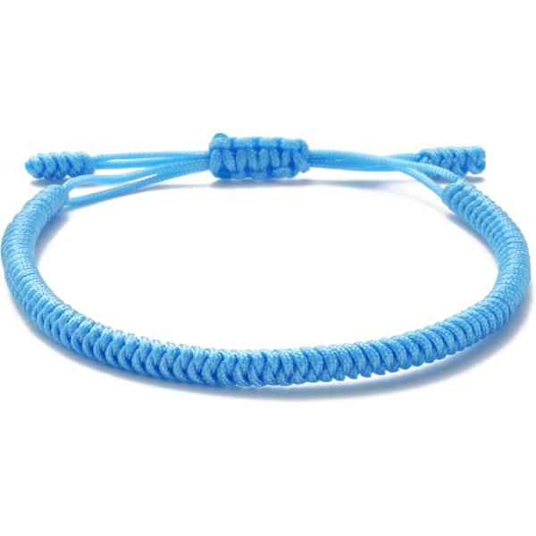 Tibetanskt handgjort justerbart flätat rep Chakra-armband för kvinnor Män Tonåringar Vänskapsgåva[ZHE] Light Blue