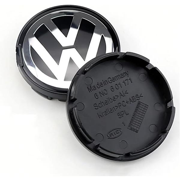 4 Reservedele 56MM Hjulnavkapsel Passer VW Passat, Sharan