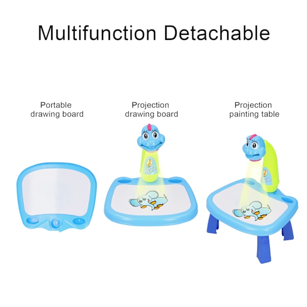 Multifunksjonelt tegnebord for barn LED-projektor Maletavle Pedagogisk leketøy (Blå)