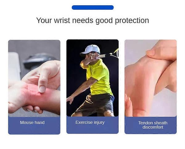 Justerbart åndbart håndledsbind Karpaltunnelskinne Håndledsstøtte Tendinit Smertelindring for Gigt Håndledsbandage Sort Black Left- Handed One Load