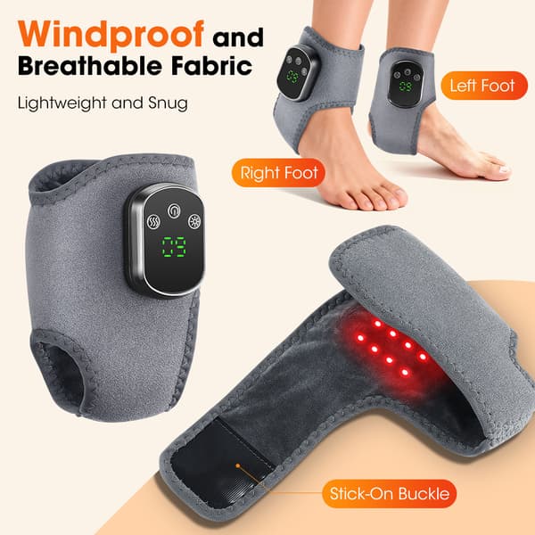 2026 Emsense Foot Massager, Wireless Portable, Three Massage Modes, 3 Vibration Modes, Heated Ankle Strap